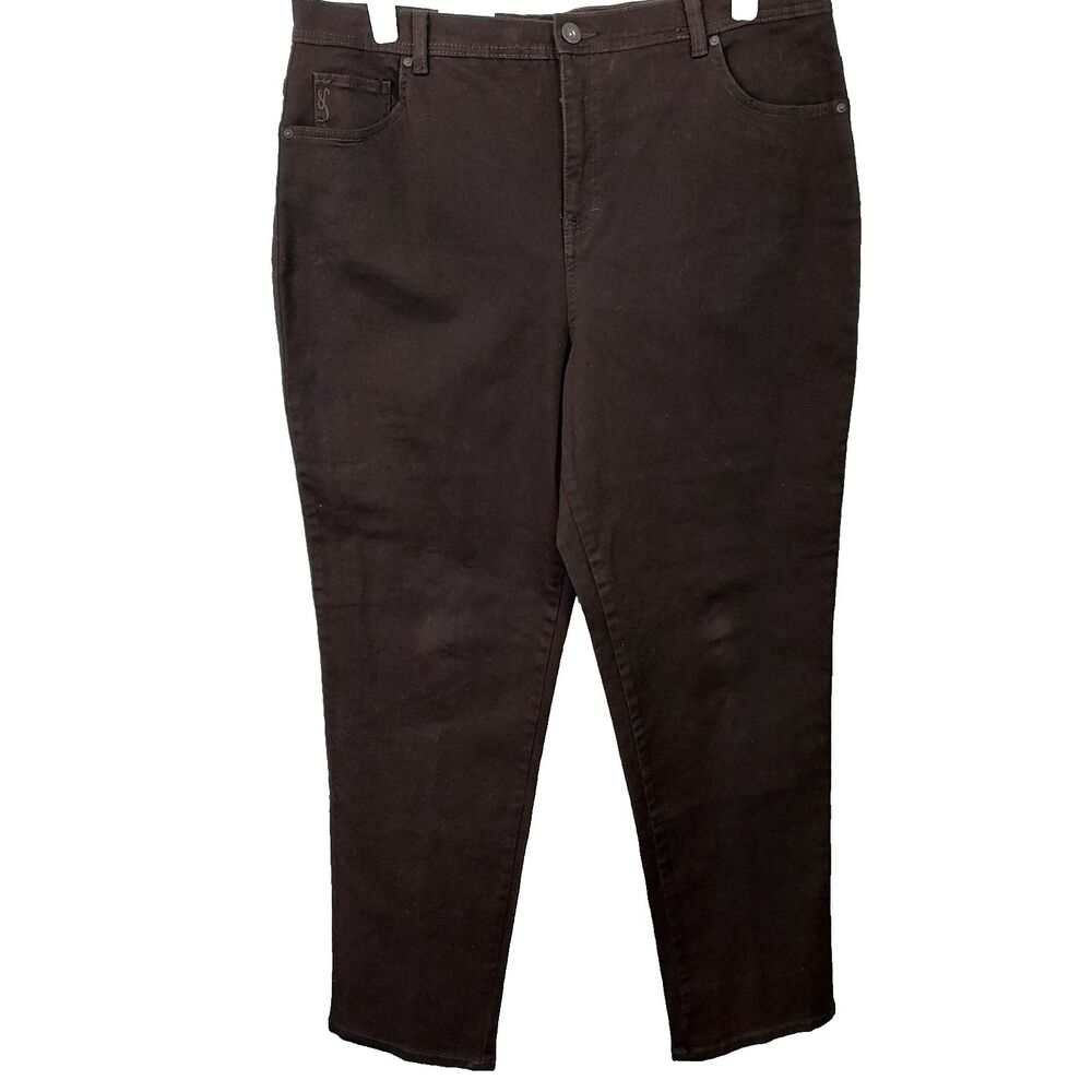 Style & Co Women Brown Denim Tapered Leg High Rise Tummy-Control Jeans Sz 18 NWT